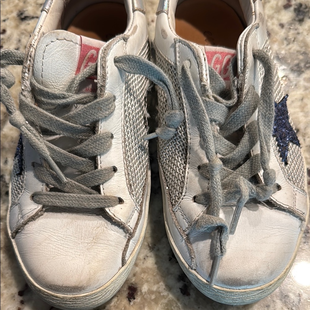 Kids “Super Star” Golden Goose sneakers with glittery purple/blue star - Picture 8 of 10